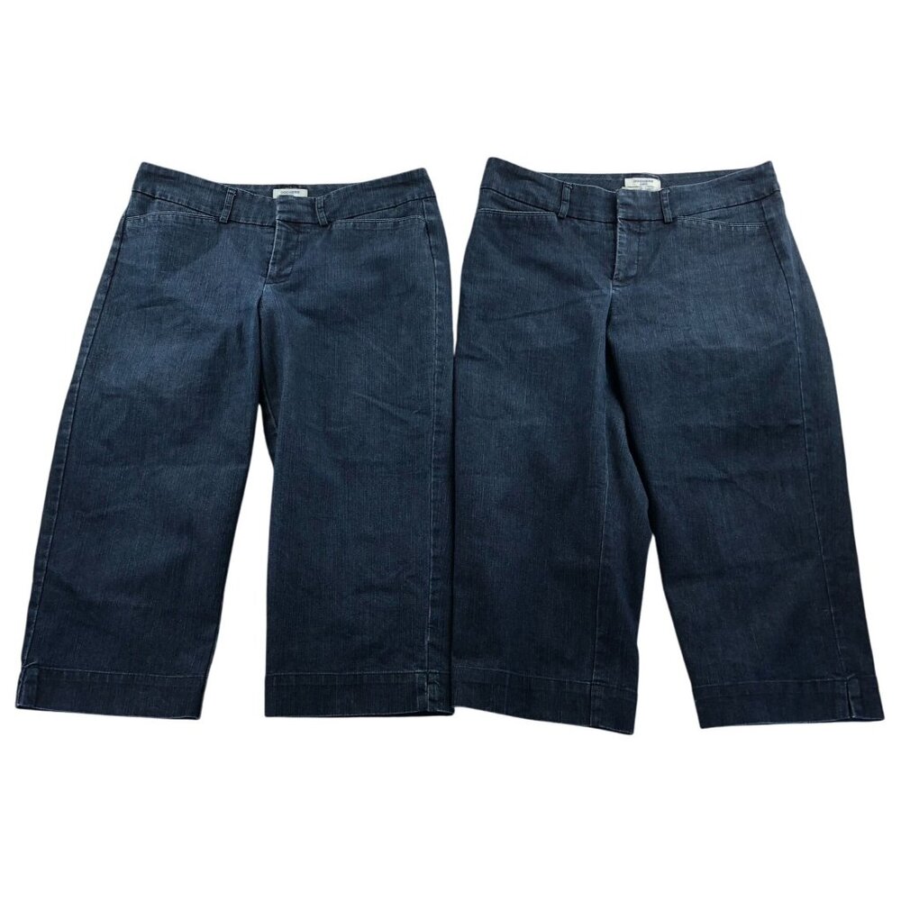 2 Dockers Womens Capri Jeans Size 4P Lot Of Two Mid Rise Curvy Blue Denim Crop